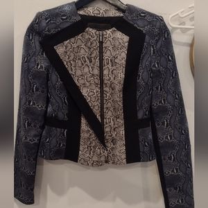 NWT BCBG MAXAZRIA Asymmetrical snake print blazer